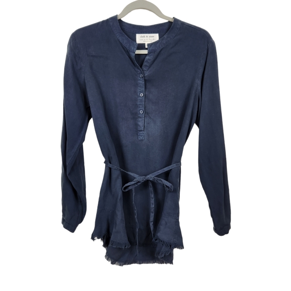 cloth & stone Anthropologie Henley Style Blouse Shirt Top Women's Size Small